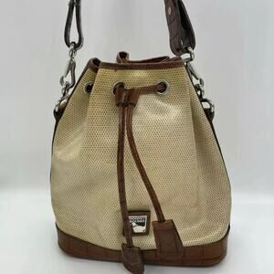 RARE Vintage Dooney & Bourke Drawstring Bucket Bag Crocodile